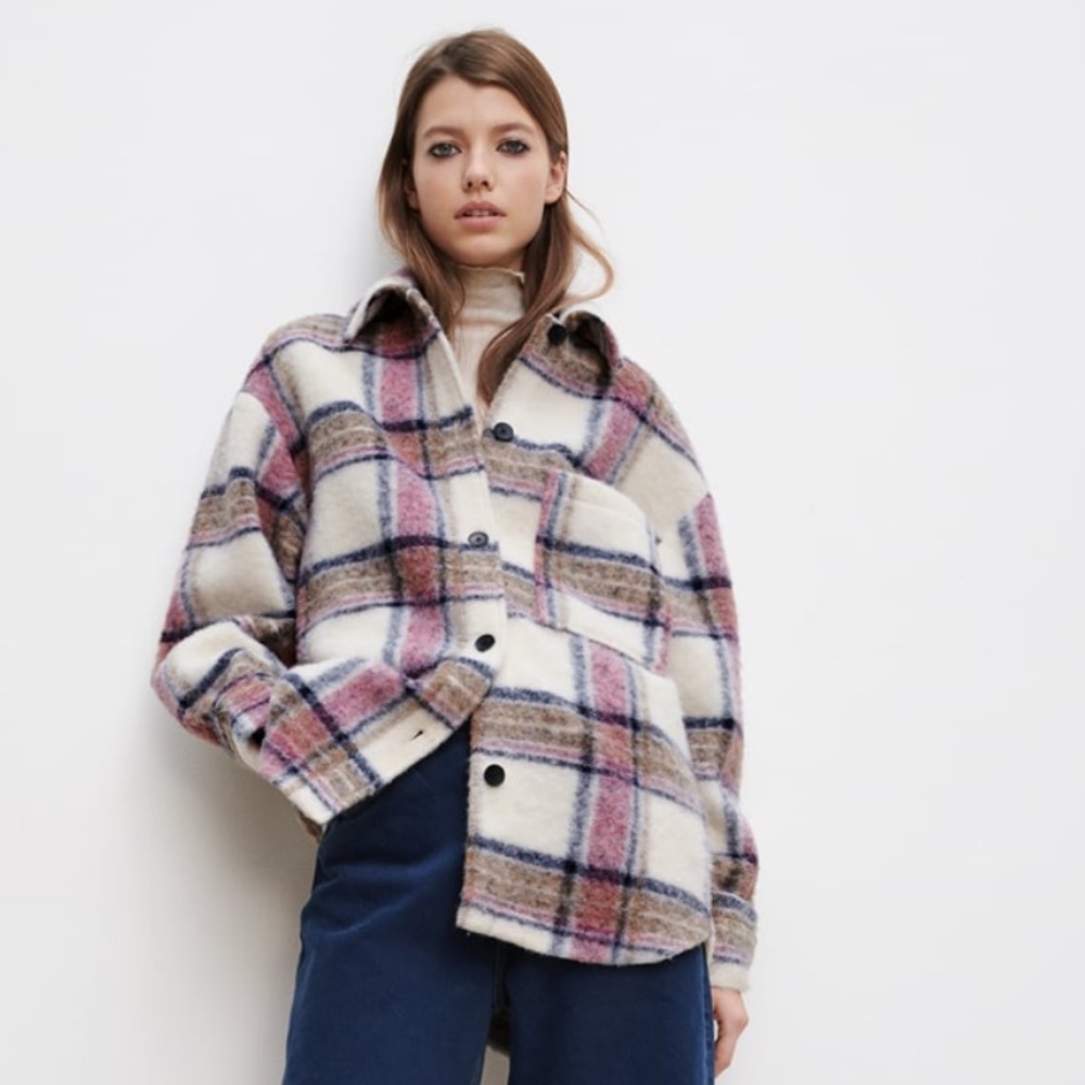 Zara plaid overshirt/shacket - Picture 2 of 11